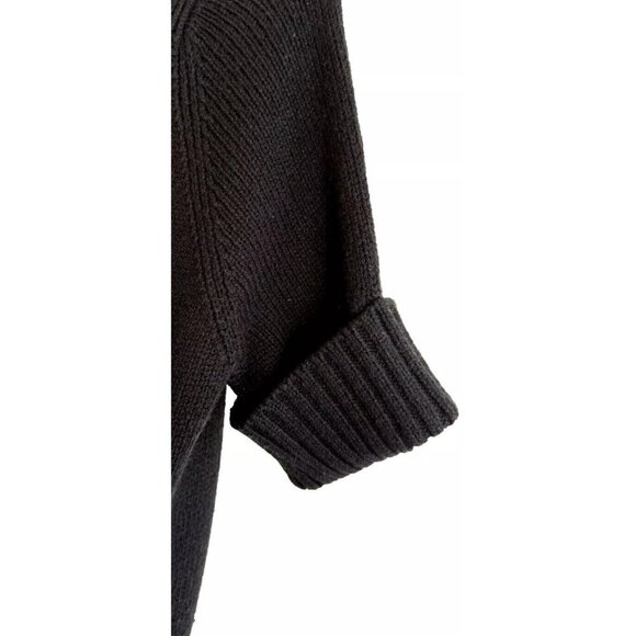 VINCE Black Wool Blend Short Sleeve Knit Open Cardigan Sweater - Picture 5 of 11